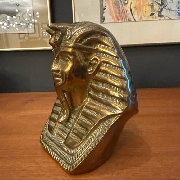 Vintage Gold Pharaoh Sculpture Art - Picture 9 of 9